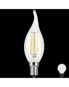 Лампа светодиодная Filament Е14 5 Вт свеча на ветру нейтральный белый свет для Gauss