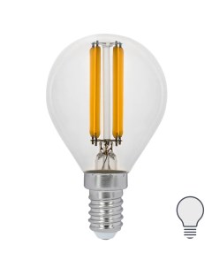 Лампа светодиодная LED Filament E14 11 Вт шар прозрачный 750 лм нейтральный белый Gauss