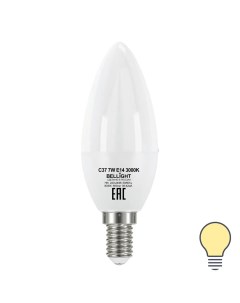 Лампа светодиодная E14 220 240 В 7 Вт свеча 600 лм теплый белый цвет света Bellight