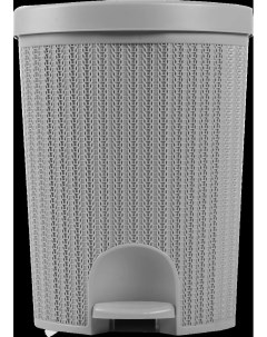 Контейнер для мусора Вязание 18 л цвет серый Idea