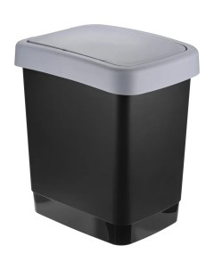 Контейнер мусорный 18 л Твин полипропилен цвет черный Idea