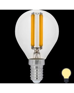 Лампа светодиодная LED Filament E14 11 Вт шар прозрачный 720 лм тёплый белый свет Gauss