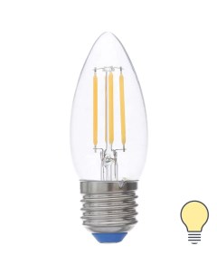 Лампа светодиодная филаментная Airdim форма свеча E27 5 Вт 500 Лм свет тёплый Uniel