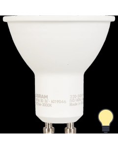 Лампа светодиодная GU10 5 Вт спот прозрачная 370 лм тёплый белый свет Osram