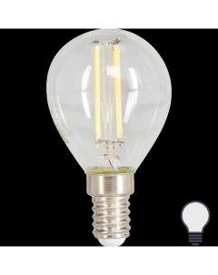 Лампа светодиодная филаментная E14 220 В 5 Вт шар прозрачная 520 лм белый свет для Osram