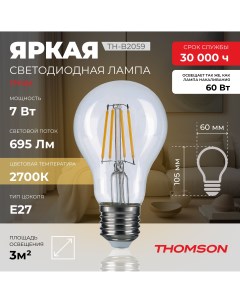 Светодиодная лампа LED FILAMENT A60 7W 695Lm E27 2700K TH B2059 Thomson