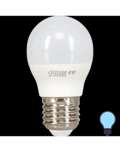 Лампа светодиодная E27 6 Вт шар матовый 470 лм холодный белый свет Gauss