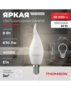 Лампочка светодиодная TH B2028 8W E14 Thomson