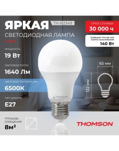 Лампа светодиодная E27 19W 6500K груша матовая TH B2349 Thomson