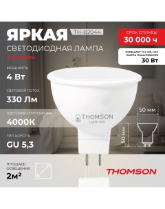 Лампочка светодиодная TH B2044 4 Вт GU5 3 MR16 полусфера 4000K дневной свет Thomson