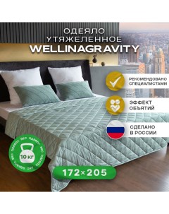 Утяжеленное одеяло 172х205 мятное 10кг WGS 18 Wellinagravity