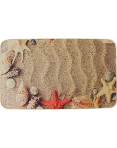 Коврик для ванной комнаты Пляж 45х75 см цвет песочный Аквалиния