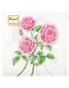 Бумажные салфетки Три розы 2 слоя 33 х 33 см 20 шт Art bouquet