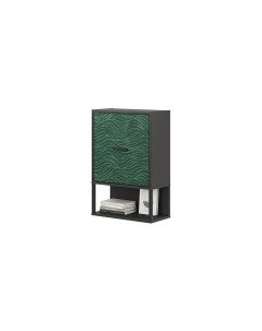 Шкаф навесной Lothar цвет Черный Графит Печать Зеленая волна Home