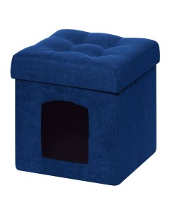 Пуфик Складной Для Животных Синий Велюр Dreambag