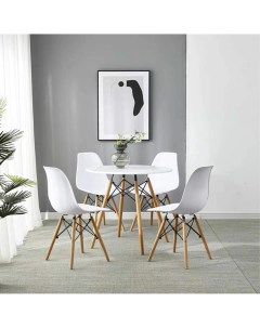 Набор Eames стол и 4 стула белый Steelwood