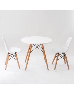 Набор Eames стол и 2 стула белый Steelwood