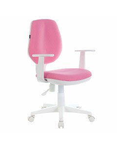 Кресло Fancy MG 201W с подлокотниками пластик белый розовое Brabix