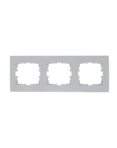 Рамка для розеток и выключателей Karina 3 поста горизонтальная цвет белый Lezard