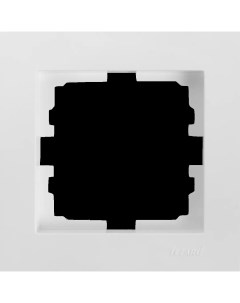 Рамка для розеток и выключателей Vesna 1 пост горизонтальная цвет белый Lezard