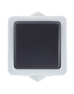 Выключатель накладной влагозащищенный Aqua 1 клавиша IP54 цвет серый Lk studio
