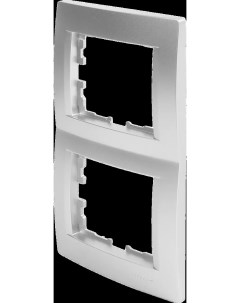 Рамка для розеток и выключателей Karina 2 поста вертикальная цвет матовый серый Lezard