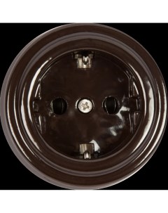 Розетка накладная Bironi Ретро с заземлением фарфор цвет коричневый Electraline