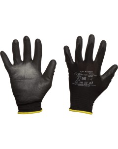 Перчатки защитные нейлоновые с полиуретановым покрытием черные размер 7 Nobrand