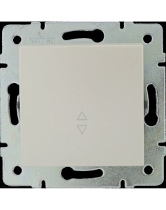 Выключатель проходной встраиваемый Виктория 1 клавиша цвет жемчужно белый матовый Lexman