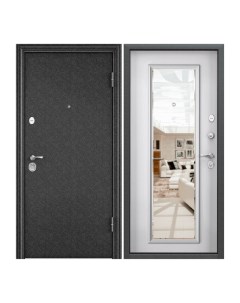 Дверь входная Torex для квартиры стальная Flat L 860х2050 правый зеркало черный бежевый Torex стальные двери
