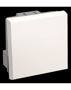 Выключатель 1 клавиша на 2 модуля цвет белый Промресурс крепеж