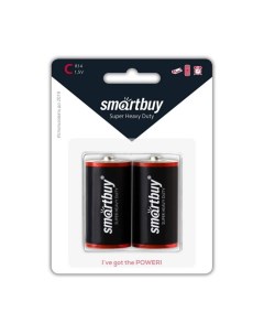Батарейка солевая R14 C 2 шт Smartbuy