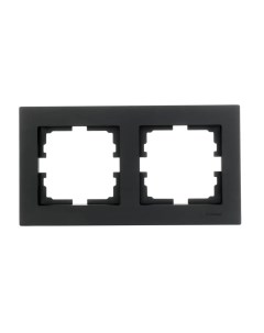 Рамка для розеток и выключателей Vesna 742 4200 147 2 поста цвет черный матовый Lezard