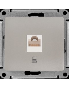 Розетка компьютерная встраиваемая Schneider Electric Glossa RJ45 cat 5E цвет платина Systeme electric