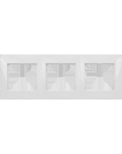 Рамка для розеток и выключателей Karina Life 3 поста горизонтальная цвет белый Lezard