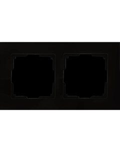 Рамка для розеток и выключателей Favorit 2 поста стекло цвет чёрный Werkel
