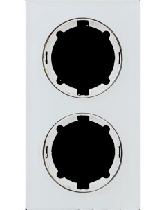 Рамка для розеток и выключателей Onekey Florence 2 поста вертикальная стекло цвет белый Onekeyelectro