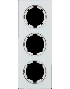 Рамка для розеток и выключателей Onekey Florence 3 поста стекло цвет белый Onekeyelectro