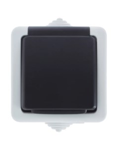 Розетка накладная Aqua с заземлением с крышкой IP54 цвет серый Lk studio