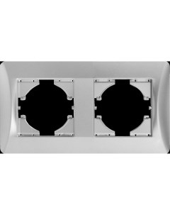 Рамка для розеток и выключателей Ugra С1120 004 2 поста цвет серебро Gusi electric