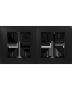 Рамка для розеток и выключателей Karina Life 2 поста вертикальная цвет черный Lezard