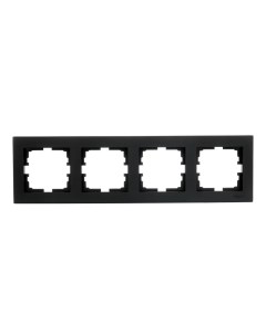 Рамка для розеток и выключателей Vesna 742 4200 149 4 поста цвет черный матовый Lezard