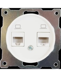 Розетка компьютерная двойная встраиваемая Onekey Florence RJ45 UTP cat 5e цвет белый Onekeyelectro