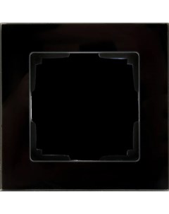 Рамка для розеток и выключателей Favorit 1 пост стекло цвет чёрный Werkel
