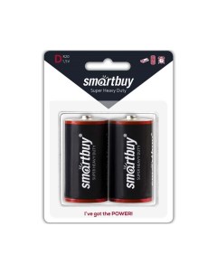 Батарейка солевая R20 D 2 шт Smartbuy