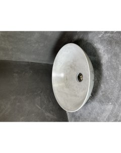 Накладная раковина DS 1 из бетона светло серая круглая Dauri
