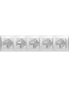 Рамка для розеток и выключателей Ugra С1150 004 5 постов цвет серебро Gusi electric