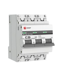 Автоматический выключатель mcb4763 3 25C pro 3P 4 5kA ВА 47 63 25 А в упаковке 2 шт Ekf