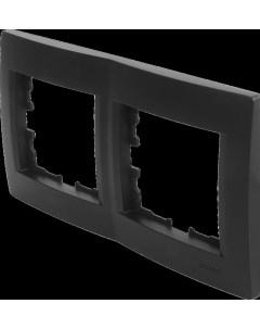 Рамка для розеток и выключателей Karina 2 поста горизонтальная цвет черный бархат Lezard