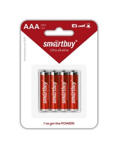 Батарейка LR03 ААА 4 шт Smartbuy
